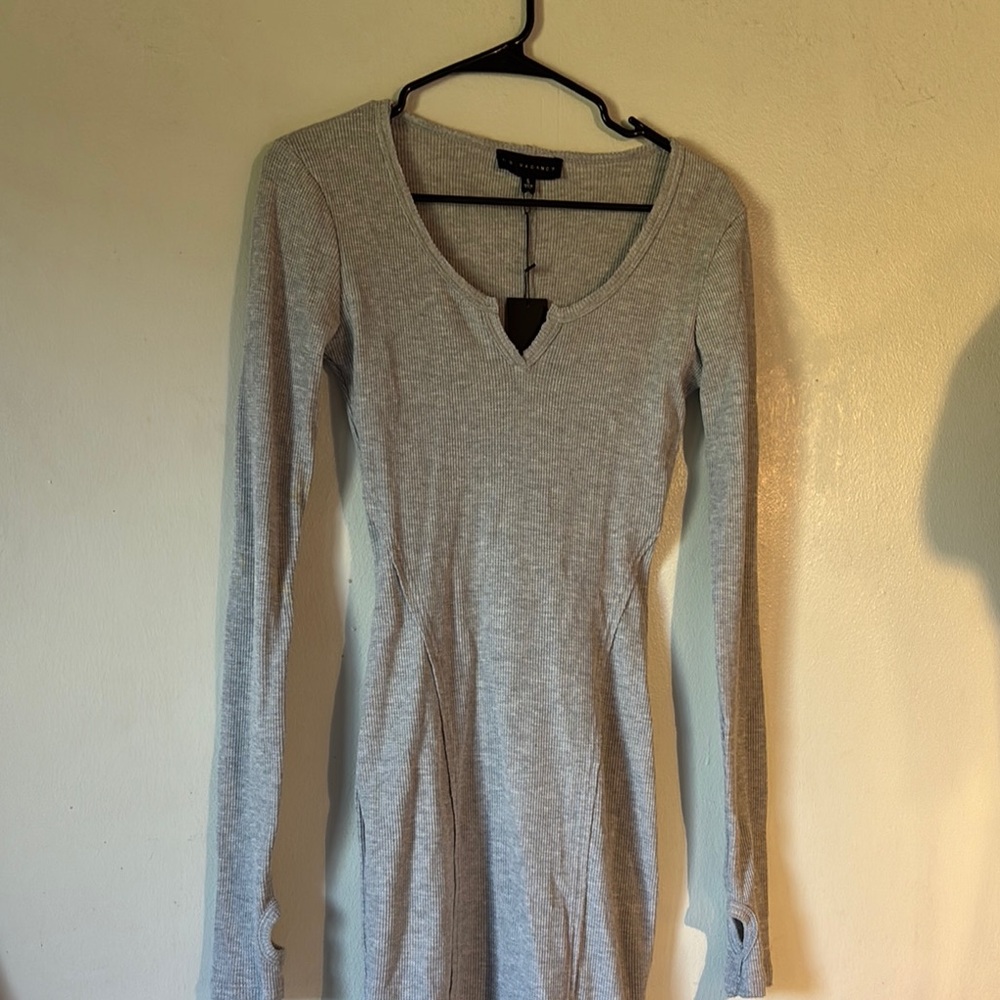 Gray Long Sleeve Dress